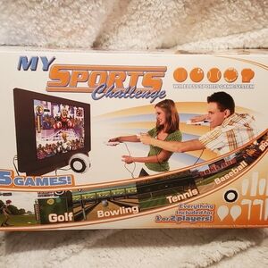 My Sports Challenge Wireless Sports Game System Five Games Set for 2 Players Y2k